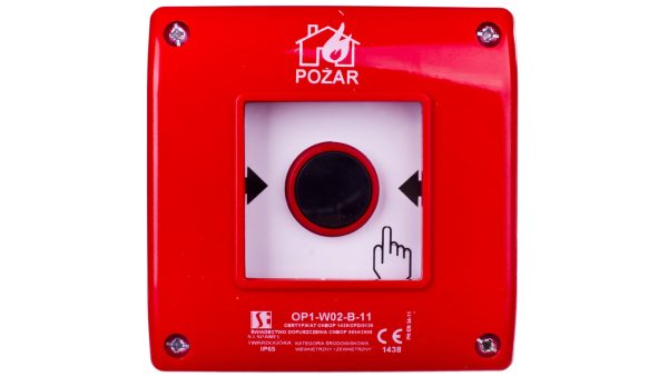 OP1-W02-B11 Przycisk ppoż. podtynkowy 1Z 1R czerwony OP1-W02-B11
