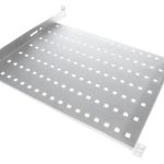 SA-P-19-1U-450-4-S Półka stała 19" 1U głęb. 450mm, kolor szara, 4 punkty mocowania