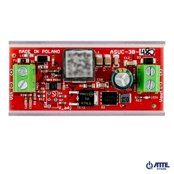 ASUC-30-480-OF Przetwornica DC/DC, podnosząca napięcie, nieizolowana, Vin 10...30VDC, Vout 48VDC, Pout 30W, moduł d