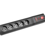 C5/50/CZ Listwa zasilająca, czarna, kabel 5m, 5 gniazd