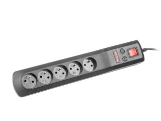 B5/50/CZ Listwa zasilająca, czarny, kabel 5m, 5 gniazd
