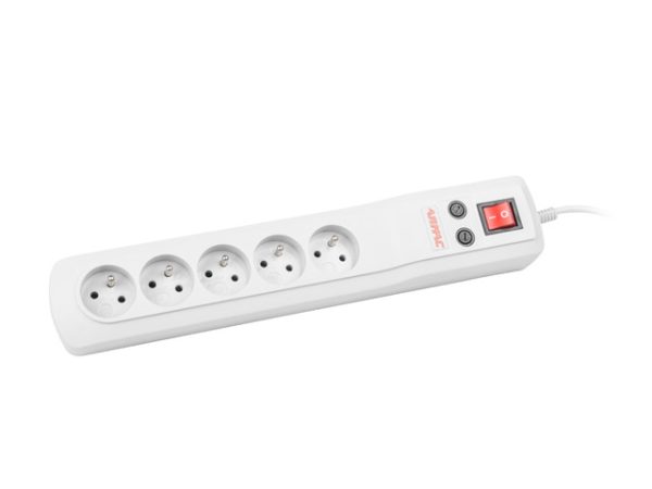 B5/50/SZ Listwa zasilająca, szary, kabel 5m, 5 gniazd