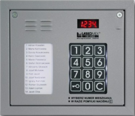 CP-2502NP-SILVER Panel audio z mini listą lokatorów , kolor srebrny, Laskomex