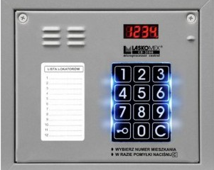 CP-3100NR-SILVER Panel audio z mini listą lokatorów i czytnikiem RFID, kolor srebrny, Laskomex