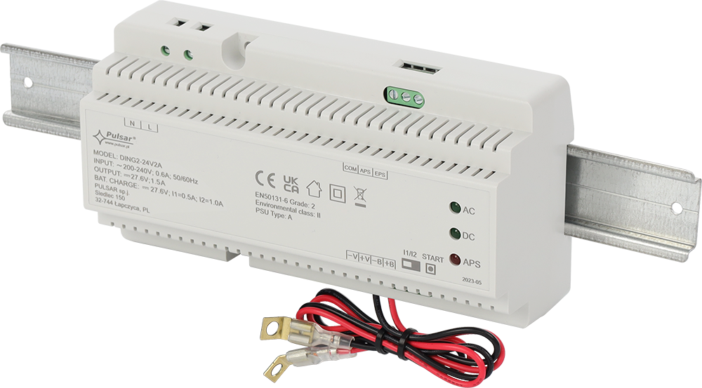 DING2-24V2A Zasilacz buforowy impulsowy na szynę DIN, Grade 2