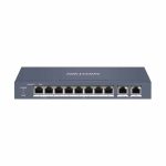 DS-3E1310HP-EI Switch 8xPoE 2xUpLink 1G 2xHPoE budżet 110W 54VDC