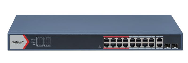 DS-3E1318P-EI(B) Switch PoE Hikvision, 16-portów PoE