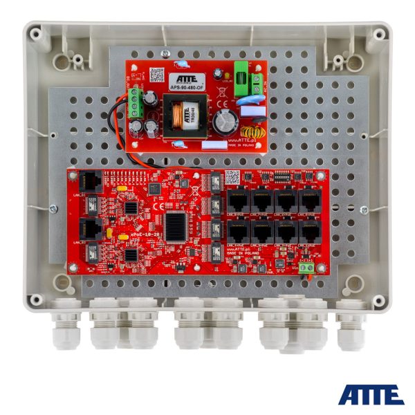 IP-8-20-L2 Switch PoE do 8 kamer IP, w obudowie zewnętrznej ABOX-L2, z zasilaczem 96W, niezarządzalny