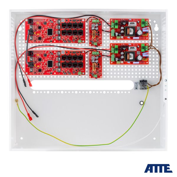 IPUPS-16-20-H Switch PoE do 16 kamer IP, w obudowie wewnętrznej ABOX-H (2x AKU 18Ah + NVR), z zasilaczem buforowym