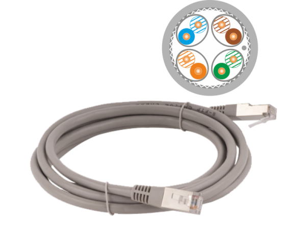 KKS6ASZA2.0 Patch-cord S/FTP kat.6A LSOH 2.0m szary
