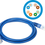 KKU5NIE0.5 Patch-cord U/UTP kat.5e PVC 0.5m niebieski