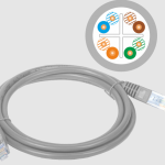 KKU6SZA0.5 PATCH CORD KAT.6 UTP 0.5M SZARY
