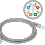 KKU6SZA10 Patch-cord U/UTP kat.6 PVC 10.0m szary