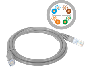 KKU6SZA5 Patch-cord U/UTP kat.6 PVC 5.0m szary