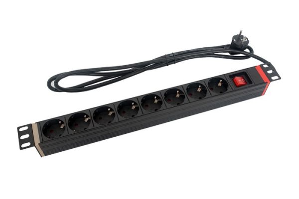 LZ1U8GW Listwa zasilająca 8x230V, z wyłącznikiem