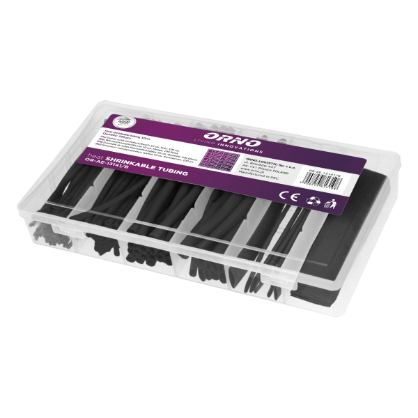 OR-AE-13141/B Zestaw rurek termokurczliwych 100 szt. czarne