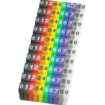 PK027BIA Oznaczniki kabli 0-9 na kable o śr. 6-7mm białe