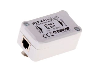 PTF-61-EXT/PoE/DIN 1-kanałowe zabezpieczenie przeciwprzepięciowe serii EXT z ochroną PoE do instalacji Gigabit na szynę