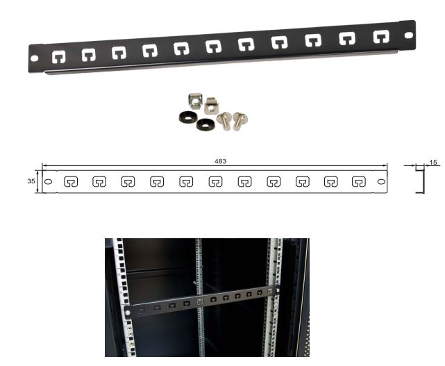 RAOK-1T Organizer kabli do szaf RACK płaski