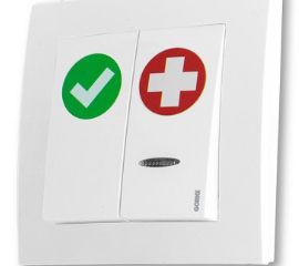 SPR-PK2/AK/ZAS Przycisk alarmowo-kasujący 2-klawiszowy, 12 VDC, podtynkowy