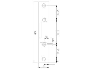 YFP130G Płaskownik montażowy 130mm, szary