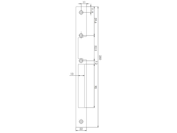 YFP250SS Płaskownik montażowy 250mm, inox