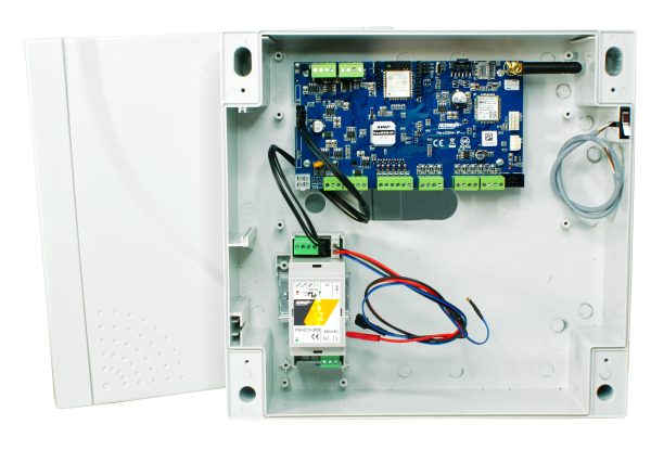 NeoGSM-IP-SET Zestaw centrala alarmowa w obudowie, zasilacz ECO, antena GSM