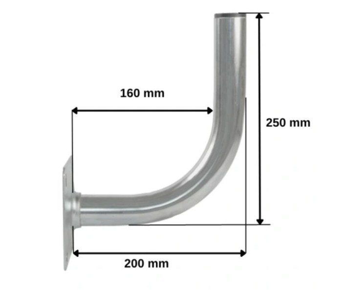 Uchwyt antenowy murowy 20cm TV SAT stalowy ocynkowany WL-200