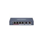 DS-3E1106HP-EI Switch PoE, 4x100M PoE, 2xUpLink 100M port, 60W
