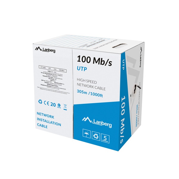 LCU5-10CC-0305-S Kabel instalacyjny LAN UTP 100Mb/s 305m CCA