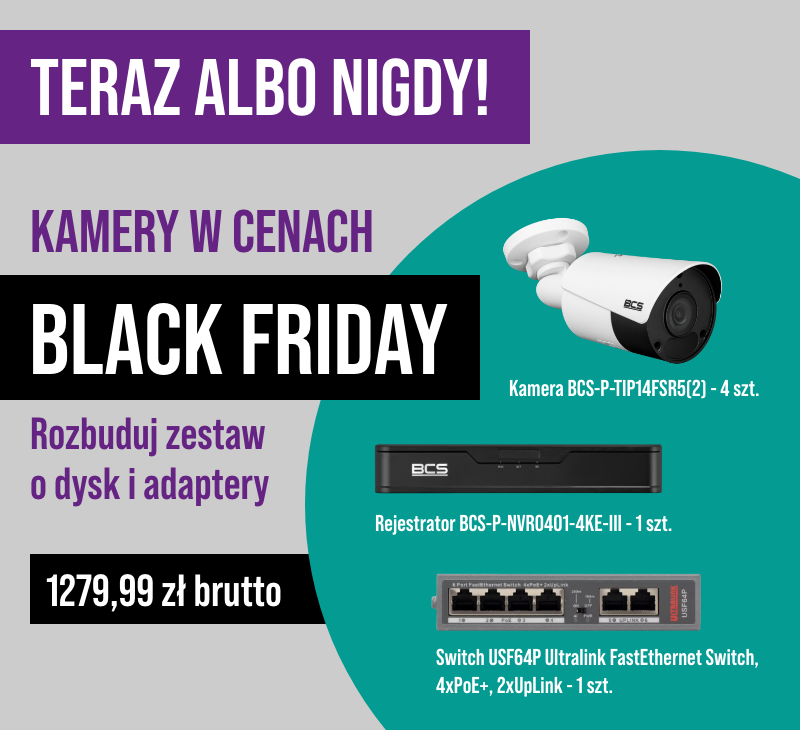 Zestaw 4xBCS-P-TIP14FSR5(2) + BCS-P-NVR0401-4KE-III + Switch USF64P