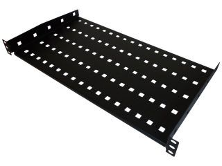 SA-P-19-1U-280-2-C-02 Czarna półka RACK 19