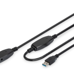 DA-73106 Kabel przedłużający USB 3.0 SuperSpeed USB A/USB A M/Ż aktywny czarny 15m