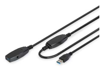 DA-73106 Kabel przedłużający USB 3.0 SuperSpeed USB A/USB A M/Ż aktywny czarny 15m