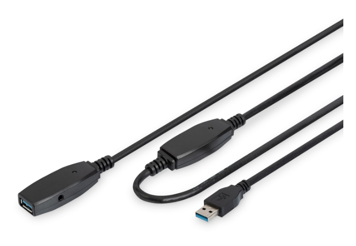 DA-73106 Kabel przedłużający USB 3.0 SuperSpeed USB A/USB A M/Ż aktywny czarny 15m