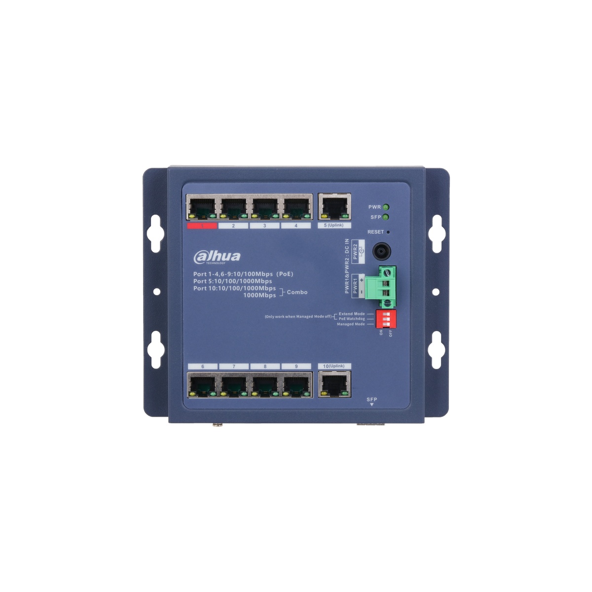 CHS4110-8ET-90-F Switch PoE 8-port + 1 RJ45 + 1 RJ45/SFP